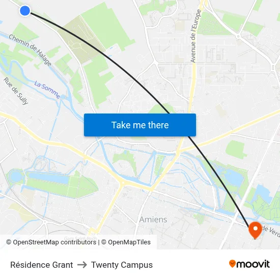 Résidence Grant to Twenty Campus map