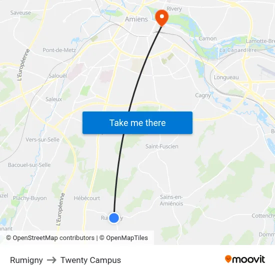 Rumigny to Twenty Campus map