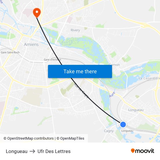 Longueau to Ufr Des Lettres map