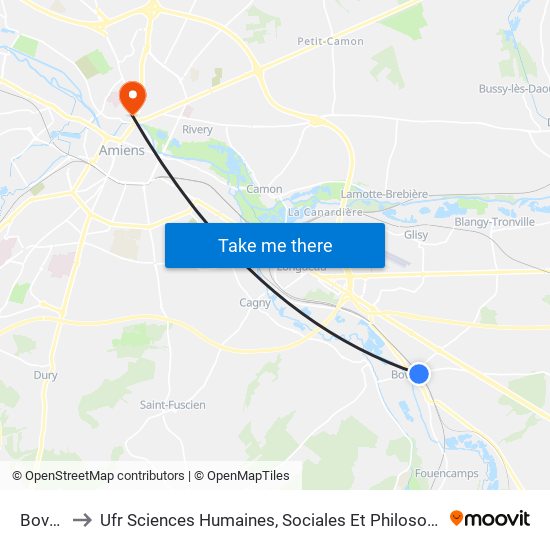 Boves to Ufr Sciences Humaines, Sociales Et Philosophie map