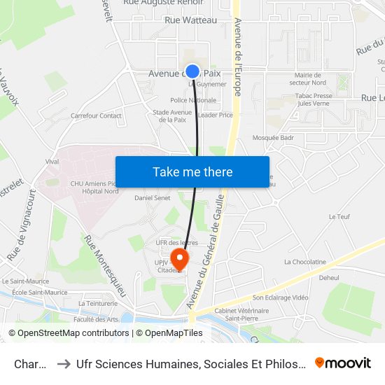 Chardin to Ufr Sciences Humaines, Sociales Et Philosophie map