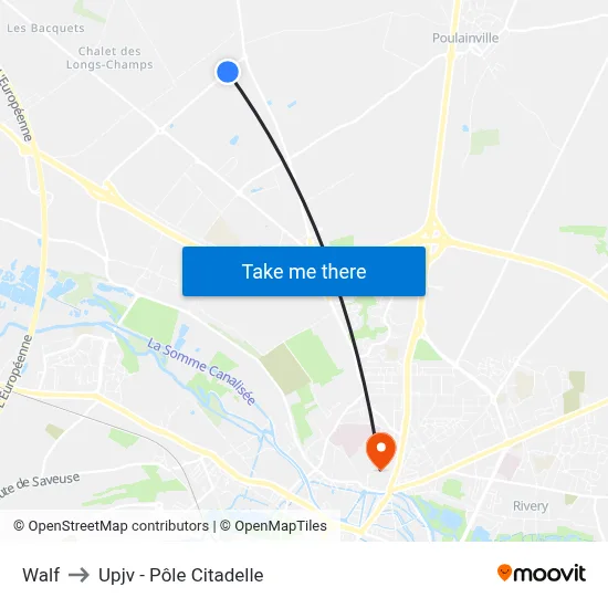 Walf to Upjv - Pôle Citadelle map
