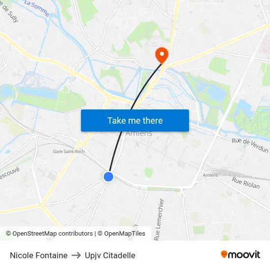 Nicole Fontaine to Upjv Citadelle map