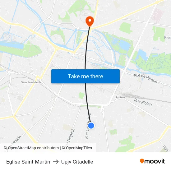 Eglise Saint-Martin to Upjv Citadelle map