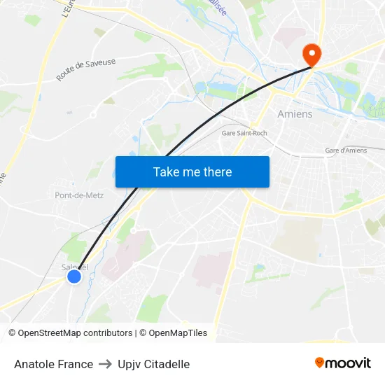 Anatole France to Upjv Citadelle map