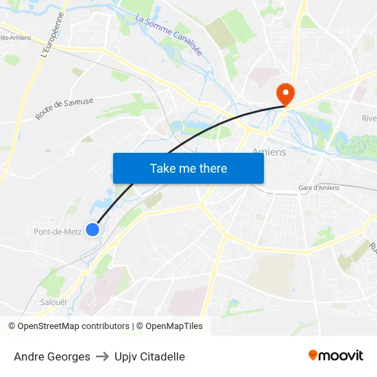 Andre Georges to Upjv Citadelle map