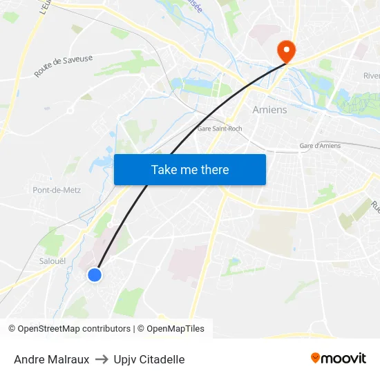 Andre Malraux to Upjv Citadelle map