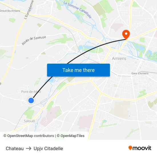 Chateau to Upjv Citadelle map