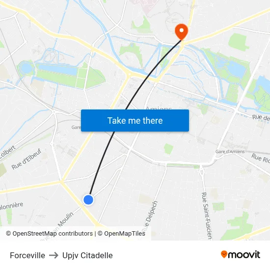 Forceville to Upjv Citadelle map