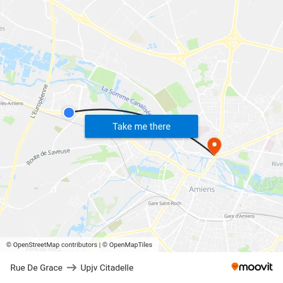 Rue De Grace to Upjv Citadelle map