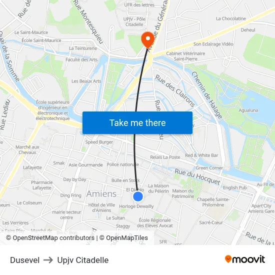 Dusevel to Upjv Citadelle map