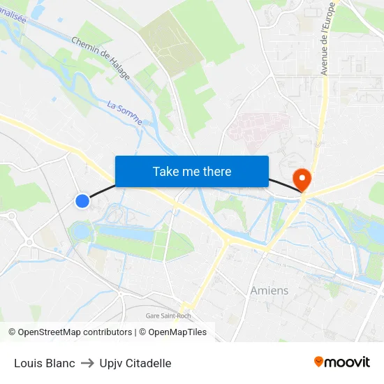 Louis Blanc to Upjv Citadelle map
