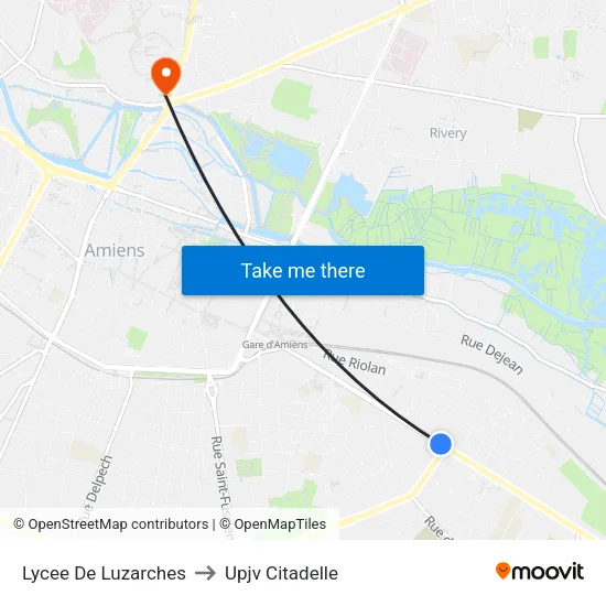 Lycee De Luzarches to Upjv Citadelle map