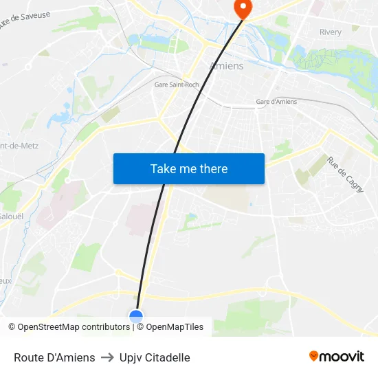 Route D'Amiens to Upjv Citadelle map