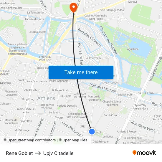 Rene Goblet to Upjv Citadelle map