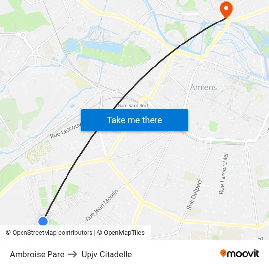 Ambroise Pare to Upjv Citadelle map