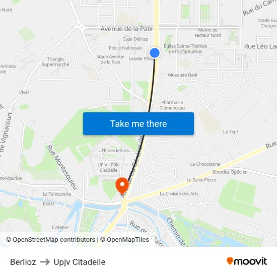 Berlioz to Upjv Citadelle map