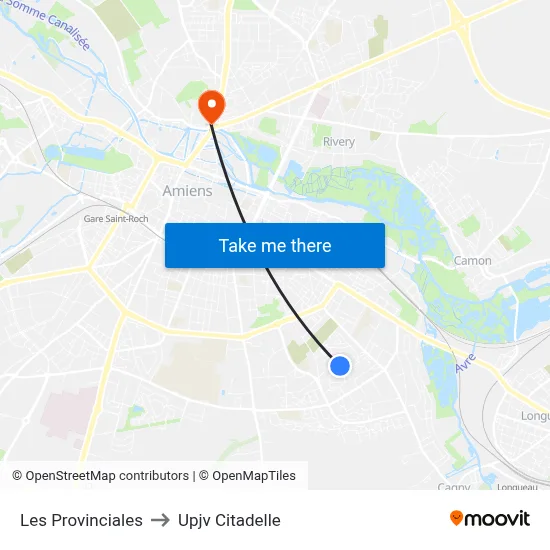Les Provinciales to Upjv Citadelle map