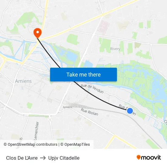 Clos De L'Avre to Upjv Citadelle map