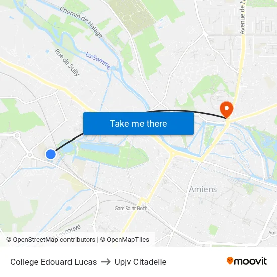 College Edouard Lucas to Upjv Citadelle map