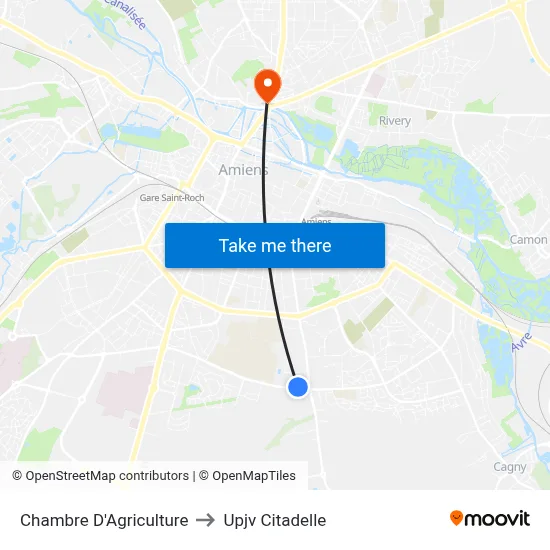 Chambre D'Agriculture to Upjv Citadelle map