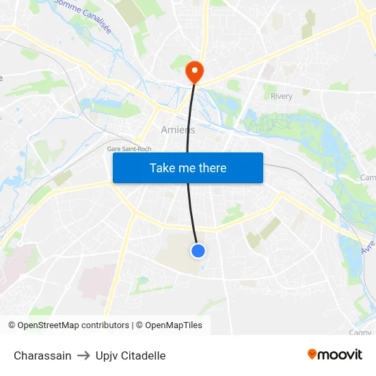 Charassain to Upjv Citadelle map