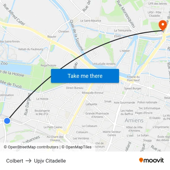 Colbert to Upjv Citadelle map