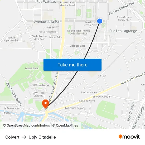 Colvert to Upjv Citadelle map