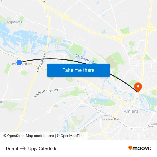 Dreuil to Upjv Citadelle map