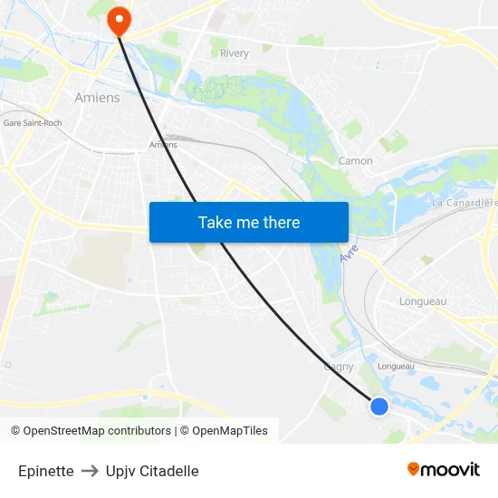 Epinette to Upjv Citadelle map