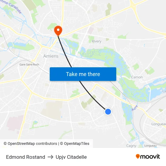 Edmond Rostand to Upjv Citadelle map