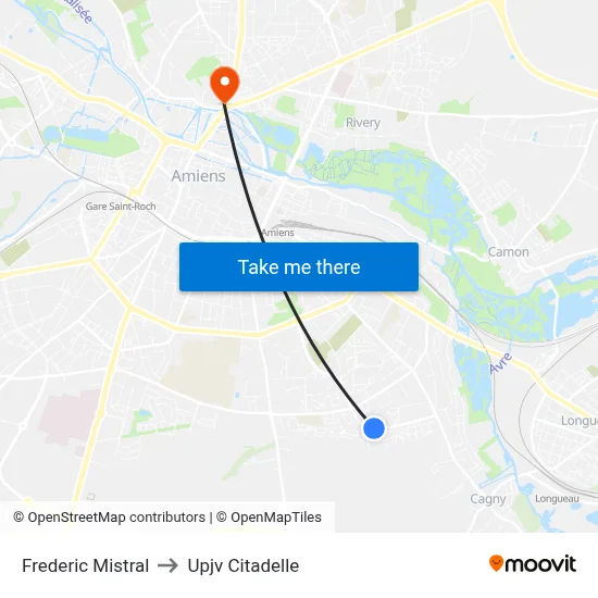 Frederic Mistral to Upjv Citadelle map