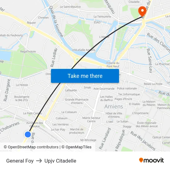General Foy to Upjv Citadelle map