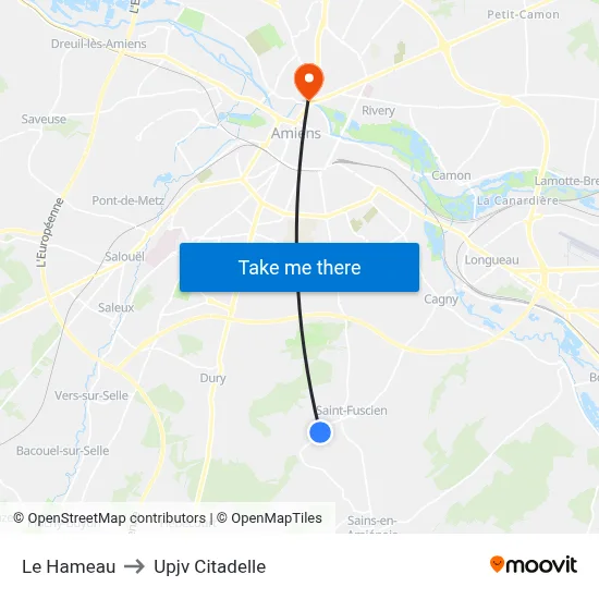 Le Hameau to Upjv Citadelle map