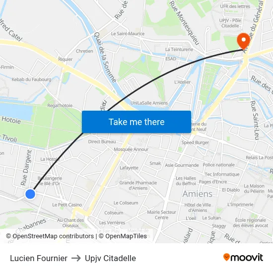 Lucien Fournier to Upjv Citadelle map