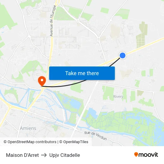 Maison D'Arret to Upjv Citadelle map