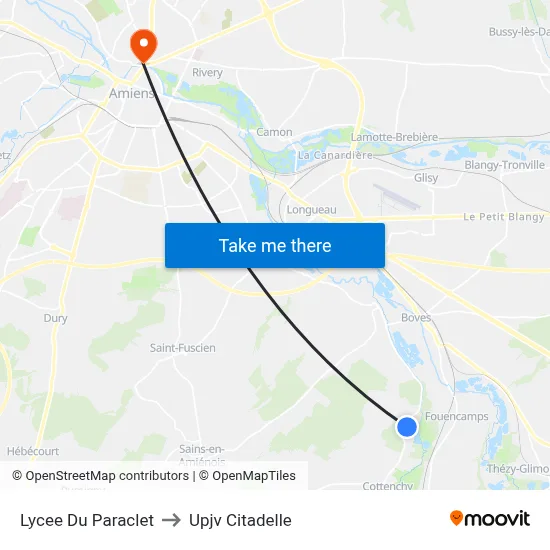 Lycee Du Paraclet to Upjv Citadelle map