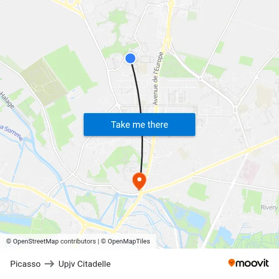 Picasso to Upjv Citadelle map