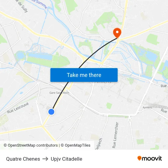 Quatre Chenes to Upjv Citadelle map