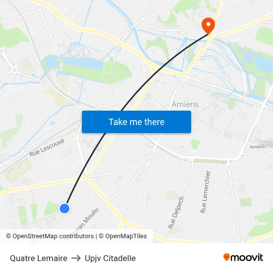 Quatre Lemaire to Upjv Citadelle map