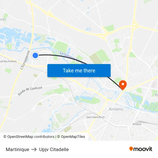 Martinique to Upjv Citadelle map