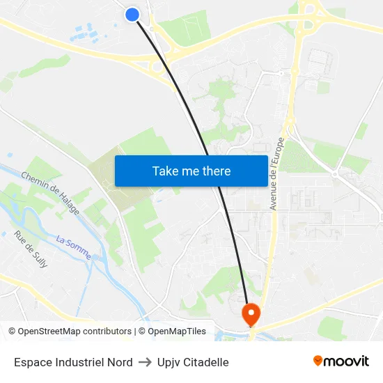 Espace Industriel Nord to Upjv Citadelle map