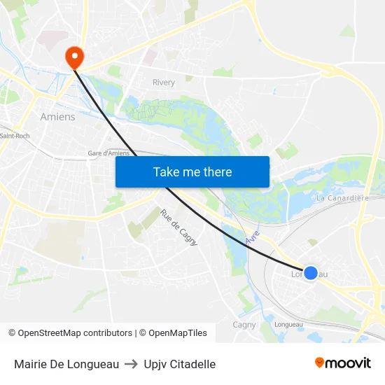 Mairie De Longueau to Upjv Citadelle map