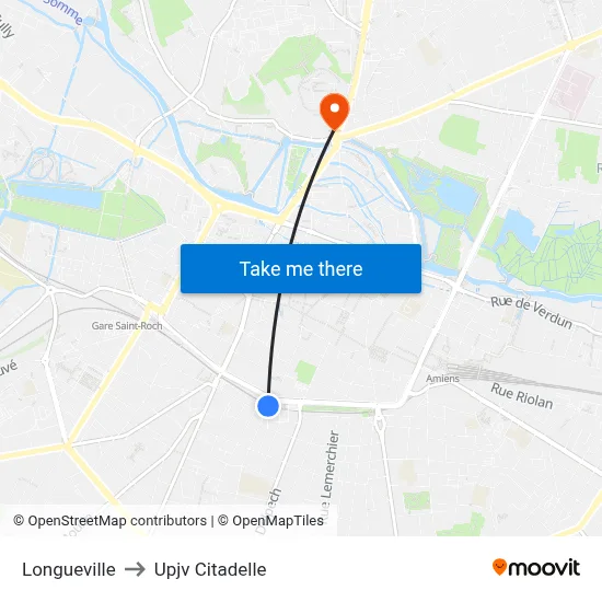 Longueville to Upjv Citadelle map