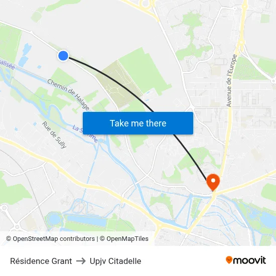 Résidence Grant to Upjv Citadelle map
