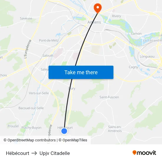 Hébécourt to Upjv Citadelle map