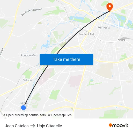 Jean Catelas to Upjv Citadelle map