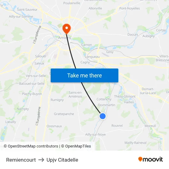 Remiencourt to Upjv Citadelle map