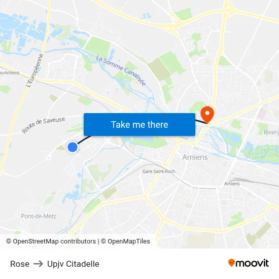 Rose to Upjv Citadelle map