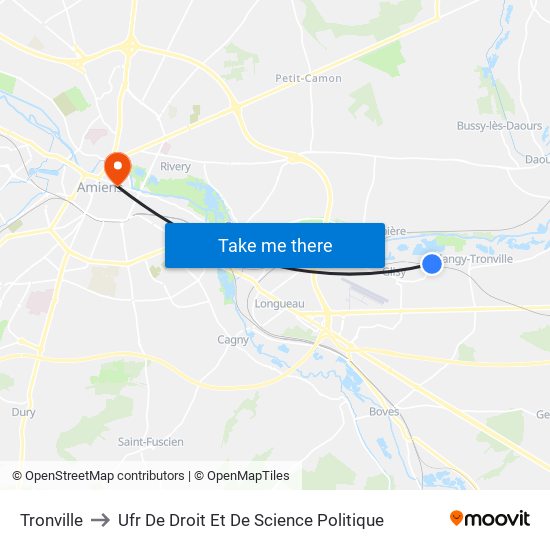 Tronville to Ufr De Droit Et De Science Politique map